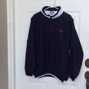 Men’s Windshirt Lined Size L Navy/White EUC